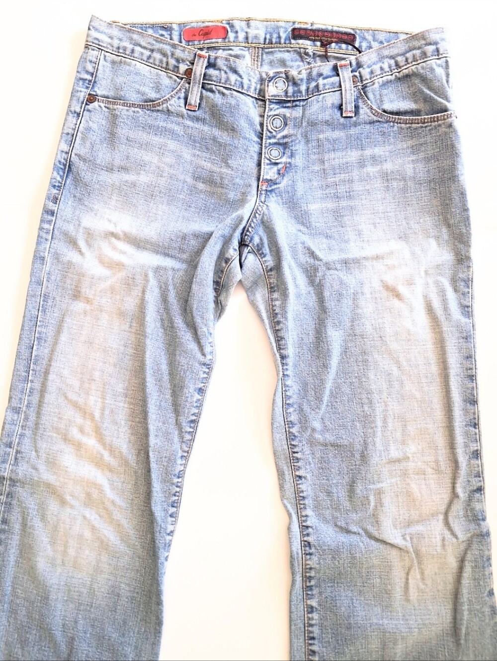 Rare Y2K Vintage AG Adriano Goldschmiel The Cupid Button Fly Light Denim Jeans - Picture 3 of 16